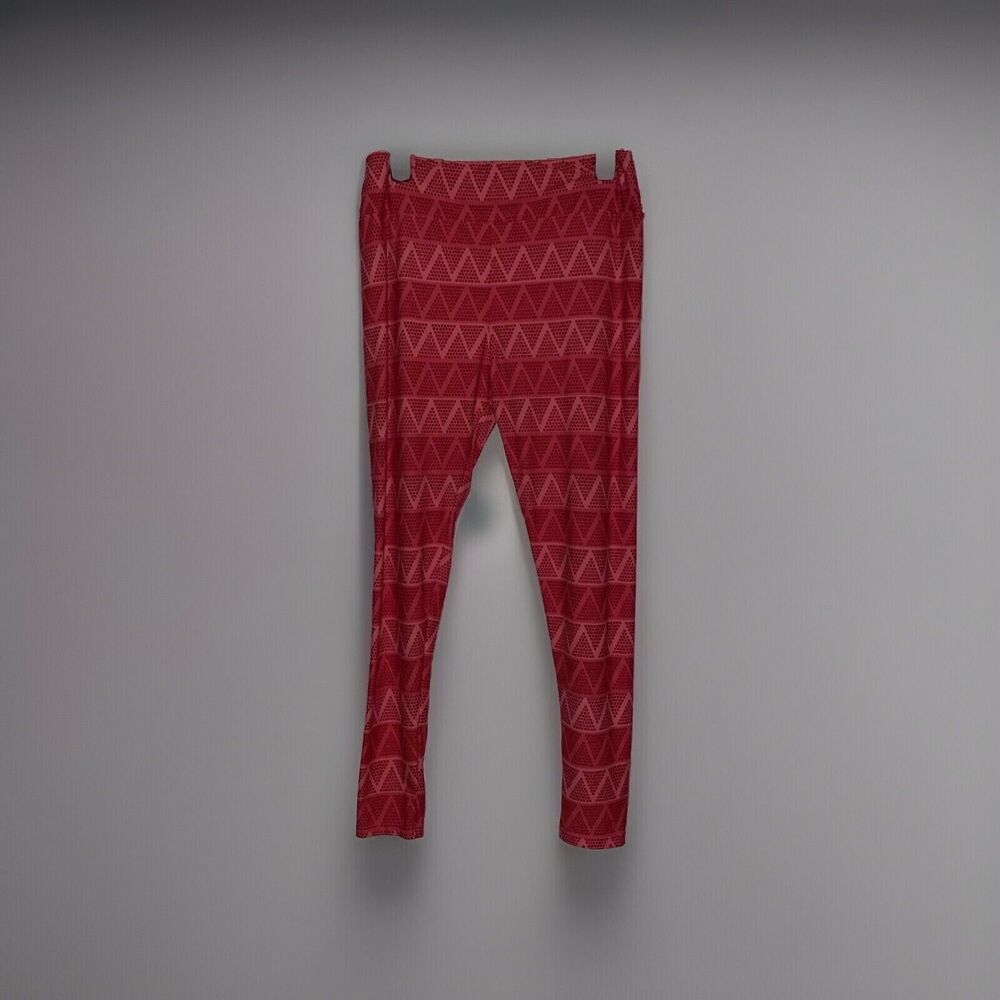 LuLaRoe Women's Tall & Curvy Pink XOXO Geometric Leggings Polyester/Spandex